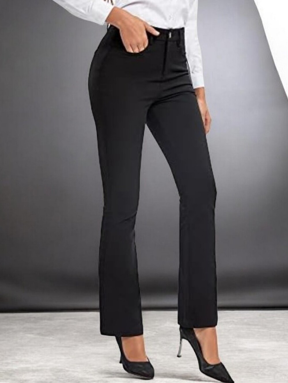 NWT Aotasely Classic Black Career Slacks Dress Pants